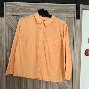 Talbots Orange Blouse Relaxed Fit Knit Fabric